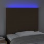 vidaXL LED Kopfteil Dunkelbraun 90x5x118/128 cm Stoff