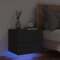 vidaXL Wand-Nachttisch mit LED-Leuchten Schwarz vidaXL Wand-Nachttisch mit LED-Leuchten Schwarz