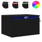vidaXL Wand-Nachttisch mit LED-Leuchten Schwarz vidaXL Wand-Nachttisch mit LED-Leuchten Schwarz
