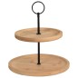 Excellent Houseware Serviertablett 2 Etagen Bambus Rund 16,5/21,5 cm Excellent Houseware Serviertablett 2 Etagen Bambus Rund 16,5/21,5 cm