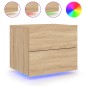 vidaXL Wand-Nachttisch mit LED-Leuchten Sonoma-Eiche vidaXL Wand-Nachttisch mit LED-Leuchten Sonoma-Eiche
