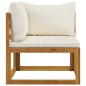 4-tlg. Garten-Lounge-Set mit Auflagen Creme Massivholz Akazie 4-tlg. Garten-Lounge-Set mit Auflagen Creme Massivholz Akazie