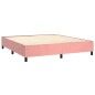 vidaXL Boxspringbett mit Matratze & LED Rosa 160x200 cm Samt vidaXL Boxspringbett mit Matratze & LED Rosa 160x200 cm Samt
