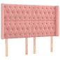 vidaXL Boxspringbett mit Matratze & LED Rosa 160x200 cm Samt vidaXL Boxspringbett mit Matratze & LED Rosa 160x200 cm Samt