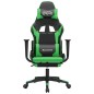 vidaXL Gaming-Stuhl mit Fußstütze Schwarz und Grün Kunstleder vidaXL Gaming-Stuhl mit Fußstütze Schwarz und Grün Kunstleder