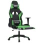 vidaXL Gaming-Stuhl mit Fußstütze Schwarz und Grün Kunstleder vidaXL Gaming-Stuhl mit Fußstütze Schwarz und Grün Kunstleder