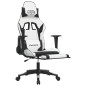vidaXL Gaming-Stuhl mit Fußstütze Weiß und Schwarz Kunstleder vidaXL Gaming-Stuhl mit Fußstütze Weiß und Schwarz Kunstleder