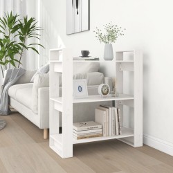 vidaXL Bücherregal/Raumteiler Weiß 80x35x91 cm Massivholz Kiefer