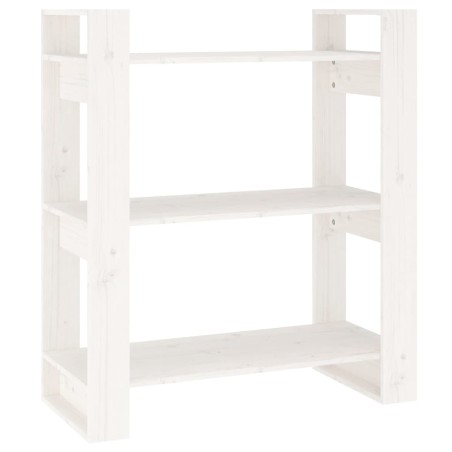 vidaXL Bücherregal/Raumteiler Weiß 80x35x91 cm Massivholz Kiefer