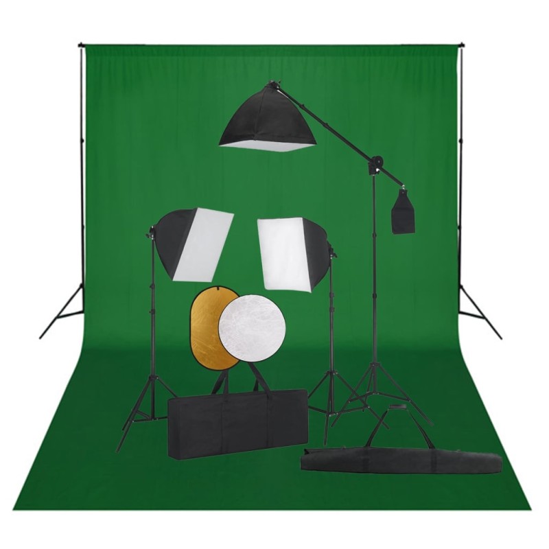 vidaXL Fotostudio-Set mit Softbox-Leuchten, Hintergrund und Reflektor vidaXL Fotostudio-Set mit Softbox-Leuchten, Hintergrund und Reflektor