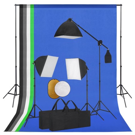 vidaXL Fotostudio-Set mit Leuchten, Hintergrund und Reflektor
