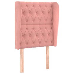 vidaXL Kopfteil mit Ohren Rosa 83x23x118/128 cm Samt