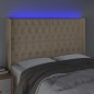 vidaXL LED Kopfteil Creme 163x16x118/128 cm Stoff vidaXL LED Kopfteil Creme 163x16x118/128 cm Stoff