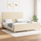 vidaXL Bettgestell mit Kopfteil Creme 160x200 cm Stoff vidaXL Bettgestell mit Kopfteil Creme 160x200 cm Stoff
