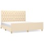 vidaXL Bettgestell mit Kopfteil Creme 160x200 cm Stoff vidaXL Bettgestell mit Kopfteil Creme 160x200 cm Stoff