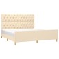 vidaXL Bettgestell mit Kopfteil Creme 160x200 cm Stoff vidaXL Bettgestell mit Kopfteil Creme 160x200 cm Stoff