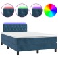 vidaXL Boxspringbett mit Matratze & LED Dunkelblau 120x200 cm Samt vidaXL Boxspringbett mit Matratze & LED Dunkelblau 120x200 cm Samt