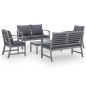 5-tlg. Garten-Lounge-Set mit Auflagen Massivholz Akazie Grau 5-tlg. Garten-Lounge-Set mit Auflagen Massivholz Akazie Grau