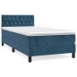 vidaXL Boxspringbett mit Matratze Dunkelblau 100x200 cm Samt vidaXL Boxspringbett mit Matratze Dunkelblau 100x200 cm Samt