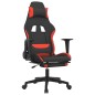 vidaXL Gaming-Stuhl mit Fußstütze Schwarz und Rot Stoff vidaXL Gaming-Stuhl mit Fußstütze Schwarz und Rot Stoff