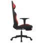 vidaXL Gaming-Stuhl mit Fußstütze Schwarz und Rot Stoff vidaXL Gaming-Stuhl mit Fußstütze Schwarz und Rot Stoff
