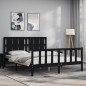 Massivholzbett mit Kopfteil Schwarz 160x200 cm Massivholzbett mit Kopfteil Schwarz 160x200 cm