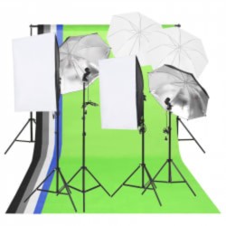 vidaXL Fotostudio-Set mit Beleuchtung, Hintergrund und Reflektor