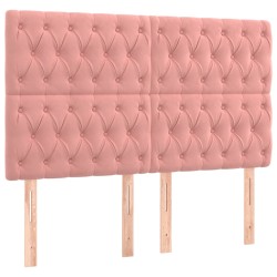 vidaXL Kopfteile 4 Stk. Rosa 80x7x78/88 cm Samt