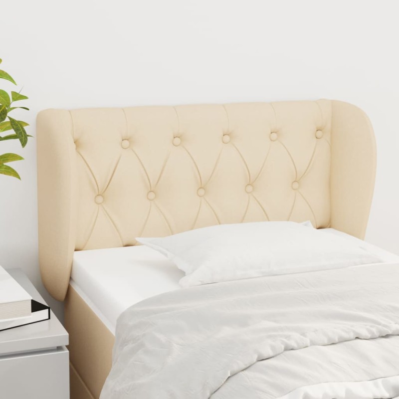 vidaXL Kopfteil mit Ohren Creme 83x23x78/88 cm Stoff vidaXL Kopfteil mit Ohren Creme 83x23x78/88 cm Stoff