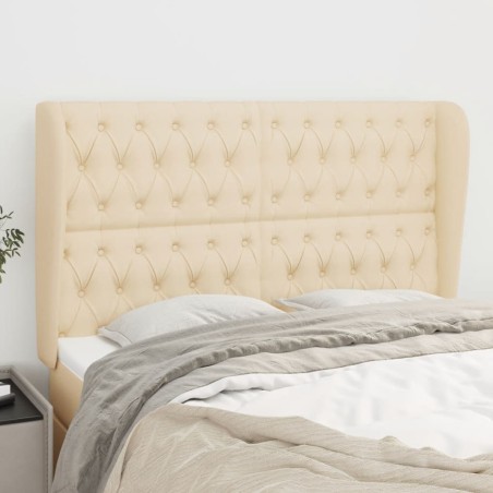 vidaXL Kopfteil mit Ohren Creme 163x23x118/128 cm Stoff