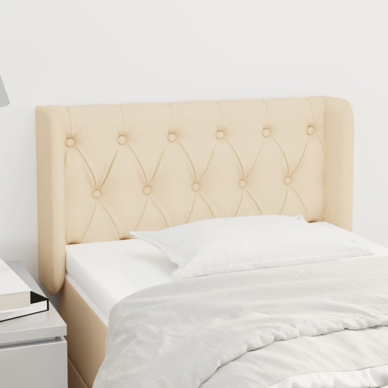 vidaXL Kopfteil mit Ohren Creme 83x16x78/88 cm Stoff