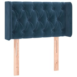 vidaXL Kopfteil mit Ohren Dunkelblau 83x16x78/88 cm Samt