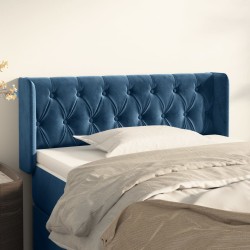 vidaXL Kopfteil mit Ohren Dunkelblau 103x16x78/88 cm Samt