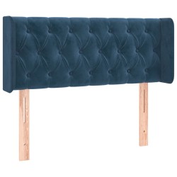 vidaXL Kopfteil mit Ohren Dunkelblau 103x16x78/88 cm Samt
