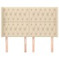 vidaXL Kopfteil mit Ohren Creme 163x16x118/128 cm Stoff