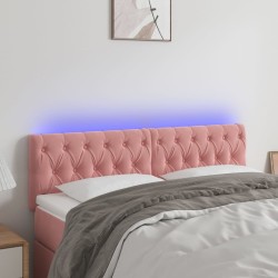 vidaXL LED Kopfteil Rosa 160x7x78/88 cm Samt