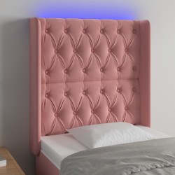 vidaXL LED Kopfteil Rosa 83x16x118/128 cm Samt 