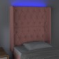vidaXL LED Kopfteil Rosa 83x16x118/128 cm Samt 