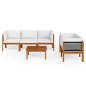 vidaXL 6-tlg. Garten-Lounge-Set mit Kissen Cremeweiß Massivholz Akazie vidaXL 6-tlg. Garten-Lounge-Set mit Kissen Cremeweiß Massivholz Akazie