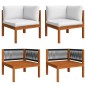vidaXL 6-tlg. Garten-Lounge-Set mit Kissen Cremeweiß Massivholz Akazie vidaXL 6-tlg. Garten-Lounge-Set mit Kissen Cremeweiß Massivholz Akazie