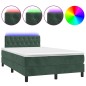 vidaXL Boxspringbett mit Matratze & LED Dunkelgrün 120x200 cm Samt vidaXL Boxspringbett mit Matratze & LED Dunkelgrün 120x200 cm Samt