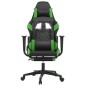 vidaXL Gaming-Stuhl mit Fußstütze Schwarz und Grün Kunstleder vidaXL Gaming-Stuhl mit Fußstütze Schwarz und Grün Kunstleder
