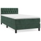vidaXL Boxspringbett mit Matratze Dunkelgrün 100x200 cm Samt vidaXL Boxspringbett mit Matratze Dunkelgrün 100x200 cm Samt