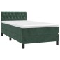 vidaXL Boxspringbett mit Matratze Dunkelgrün 100x200 cm Samt vidaXL Boxspringbett mit Matratze Dunkelgrün 100x200 cm Samt