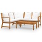 4-tlg. Garten-Lounge-Set mit Auflagen Creme Massivholz Akazie 4-tlg. Garten-Lounge-Set mit Auflagen Creme Massivholz Akazie