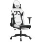 vidaXL Gaming-Stuhl mit Massage & Fußstütze Weiß & Schwarz Kunstleder vidaXL Gaming-Stuhl mit Massage & Fußstütze Weiß & Schwarz Kunstleder