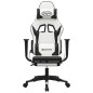 vidaXL Gaming-Stuhl mit Massage & Fußstütze Weiß & Schwarz Kunstleder vidaXL Gaming-Stuhl mit Massage & Fußstütze Weiß & Schwarz Kunstleder