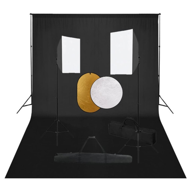 vidaXL Fotostudio-Set mit Softboxen, Hintergrundsystem und Reflektor vidaXL Fotostudio-Set mit Softboxen, Hintergrundsystem und Reflektor