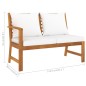 4-tlg. Garten-Lounge-Set mit Auflagen Creme Massivholz Akazie 4-tlg. Garten-Lounge-Set mit Auflagen Creme Massivholz Akazie