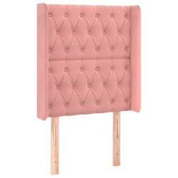 vidaXL Kopfteil mit Ohren Rosa 83x16x118/128 cm Samt